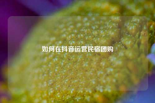如何在抖音运营民宿团购